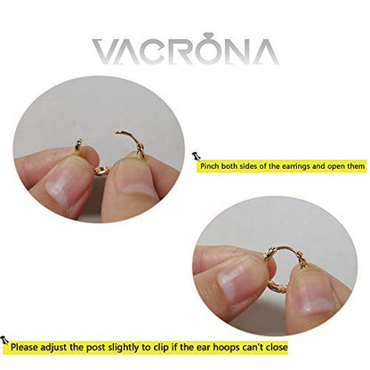 VACRONA Cubic Zirconia Huggie Earrings 14k Gold Plated Tiny Earrings Small Huggie Hoop Earrings Simple Lightweight Hoops Gift for Women