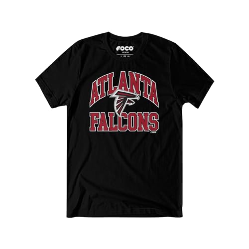 FOCO Atlanta Falcons Arched Wordmark Black T-Shirt - X-Large