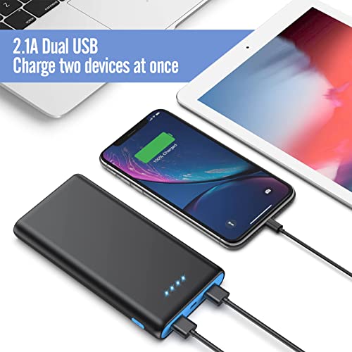 Ekrist Portable Charger Power Bank 25800mAh, Ultra-High Capacity Fast Phone Charging with Newest Intelligent Controlling IC,2 USB Port External Cell Battery Pack Compatible iPhone,Android etc-Blue