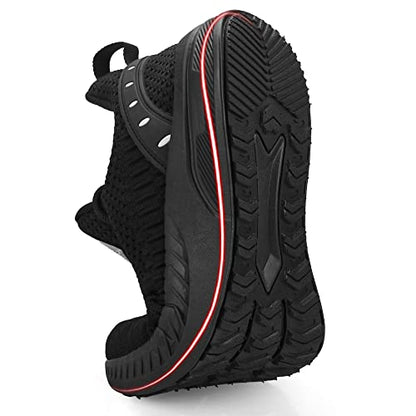 Feethit Mens Slip On Walking Shoes Blade Tennis Shoes Non Slip Running Shoes Lightweight Workout Shoes Breathable Mesh Fashion Sneakers All Black Size 10.5