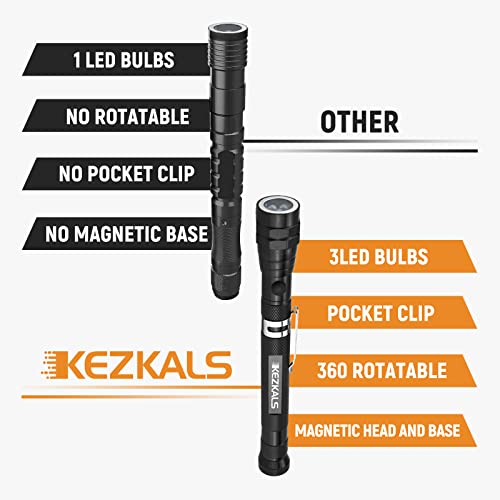 KEZKALS Gifts for Men, LED Magnetic Flashlight Birthday Gifts for Women, Telescoping Magnet Pickup Tool Gifts for Him, Cool Gadgets Tools for Men, Boyfriend, Husband, Grandpa, Men Gifts Cool Stuff