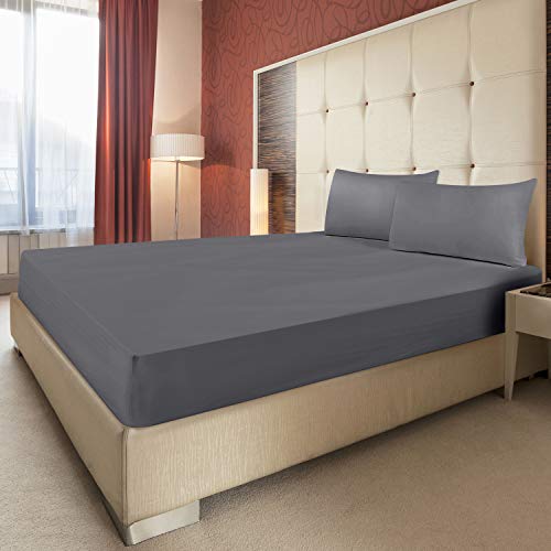 Utopia Bedding King Fitted Sheet - Bottom Sheet - Deep Pocket - Soft Microfiber -Shrinkage and Fade Resistant-Easy Care -1 Fitted Sheet Only (Grey)