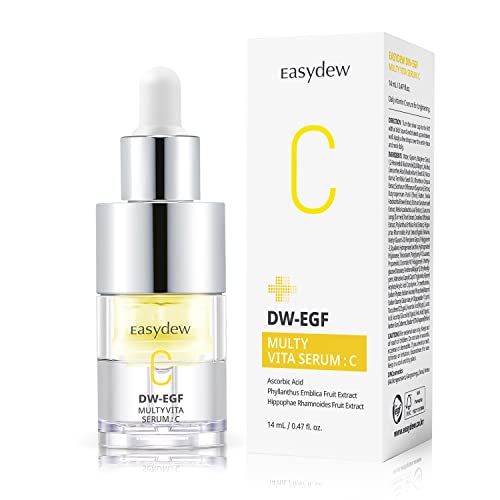 Easydew EGF Vitamin C Serum for Face with Niacinamide, Prevents Fine Lines & Wrinkles, Skin Brightening Booster for Dark Spots & Pigmentation I Not Tested on Animals, Clean K-Beauty, 1.13 fl.oz