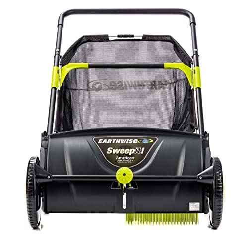 Earthwise LSW70021 21-Inch Leaf & Grass Push Lawn Sweeper, Width, Black