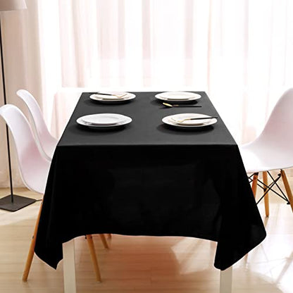 ANPTGHT Black Square Tablecloth 60 x 60 Inch 210 GSM Stain&Water Wrinkle Resistant Washable Fabric Table Cloth for Dining Table Buffet Parties Outdoor Picnic Camping Kitchen