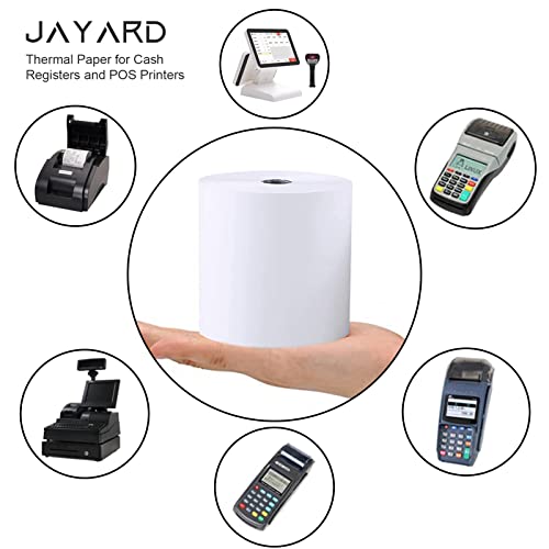 Jayard 2-1/4'' X 50' Thermal Paper Rolls For Credit Card - Cash Register Premium Tape Pos Printer Paper（50 Rolls）, White