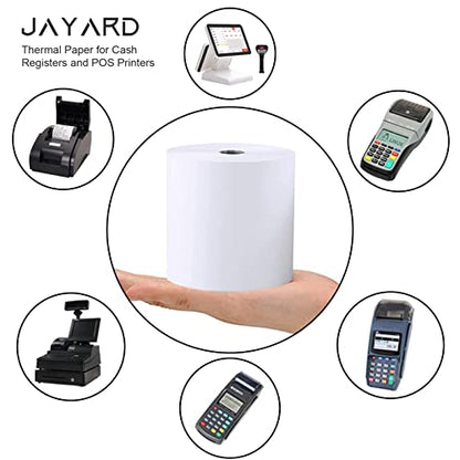 Jayard 2-1/4'' X 50' Thermal Paper Rolls For Credit Card - Cash Register Premium Tape Pos Printer Paper（50 Rolls）, White