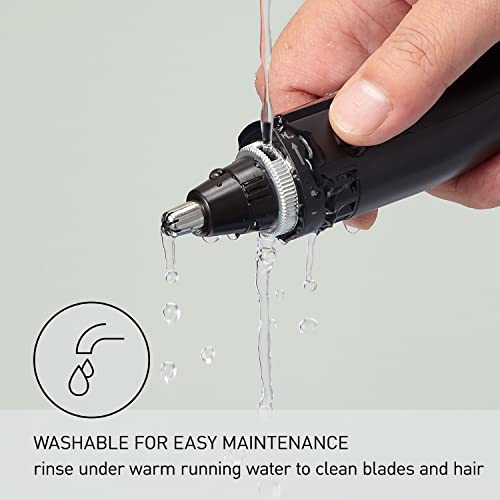 Panasonic Ear and Nose Hair Trimmer for Men with Vacuum Cleaning System, Powerful Motor and Dual-Edge Blades for Smoother Cutting, Wet/Dry – ER-GN70-K (Black)