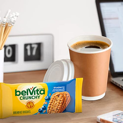 belVita Blueberry Breakfast Biscuits, 30 Total Packs, 6 Boxes (4 Biscuits Per Pack)