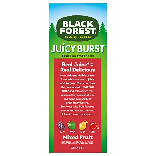 Black Forest Juicy Burst Fruit Snacks, School Snacks, Mixed Fruit, 0.8 Ounce Pouches (40 Count)