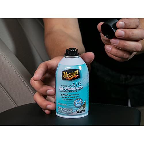 Meguiar's Whole Car Air Refresher, Odor Eliminator Spray Eliminates Strong Vehicle Odors, New Car Scent - 2 Oz Spray Bottle