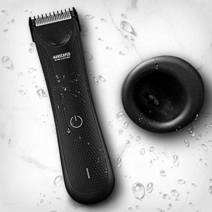 MANSCAPED® Electric Groin Hair Trimmer, The Lawn Mower™ 3.0, Replaceable Ceramic Blade Heads, Waterproof Wet/Dry Clippers, Standing Recharge Dock, Ultimate Male Body Hair Razor