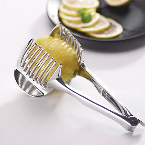 InfantLY Bright Kitchen Gadgets Handy Stainless Steel Onion Holder Potato Tomato Slicer Vegetable Fruit Cutter Safety Cooking Tools Accessories