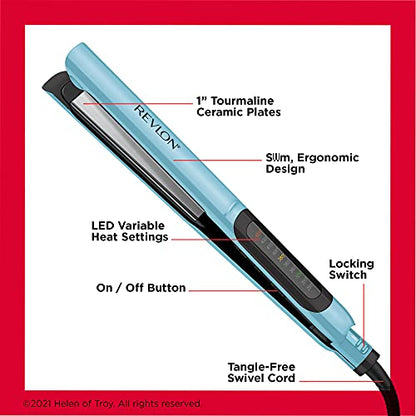 Revlon Lasting Brilliance Digital Hair Flat Iron | Fast, Smooth and Shiny Styling, (1 in)