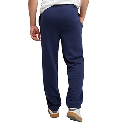 Hanes Men's EcoSmart Open Leg Pant with Pockets, Navy, L