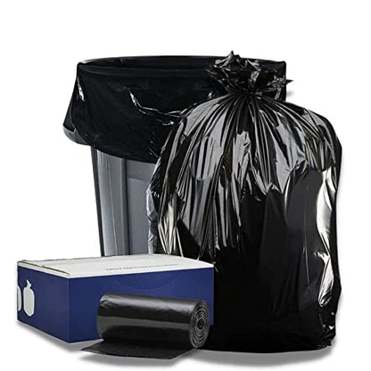 Plasticplace 95-96 Gallon Garbage Can Liners │ 1.2 Mil │ Black Heavy Duty Trash Bags │ Rolls │ 61” x 68” (15 Count)