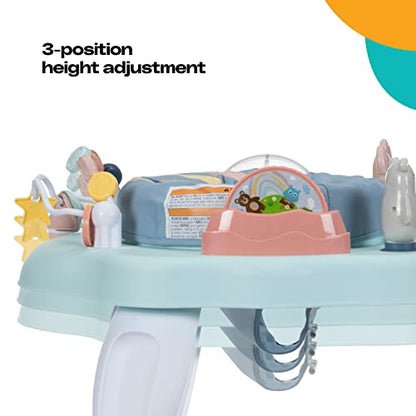 Cosco Play-in-Place Stationary Activity Center, 6 Engaging Toys and a 360° Rotating seat, 3-Position Height Adjustment Machine-Washable, Removable seat pad, Rainbow