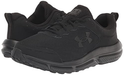 Under Armour Men's Charged Assert 10 Running Shoe, (002) Black/Black/Black, 13 X-Wide