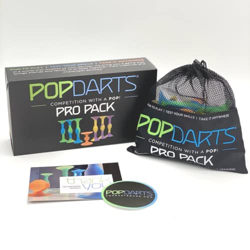 Popdarts PRO Pack Game Set (Wigglenobber Target Marker) - Indoor, Outdoor Suction Cup Throwing Game - Competition with a POP