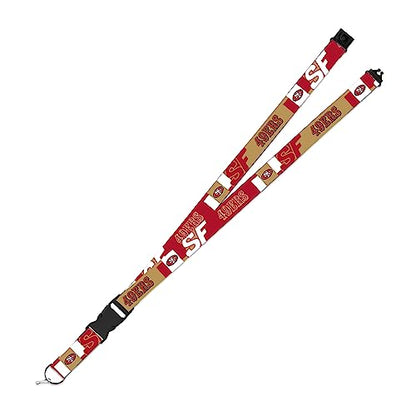 Rico Industries NFL Football San Francisco 49ers 19" x 1" Premium Unisex-Adult Safety Breakaway Lanyard - Flash