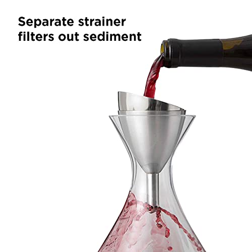 Rabbit Wine Aerator Shower Funnel with Sediment Strainer, Stainless Steel