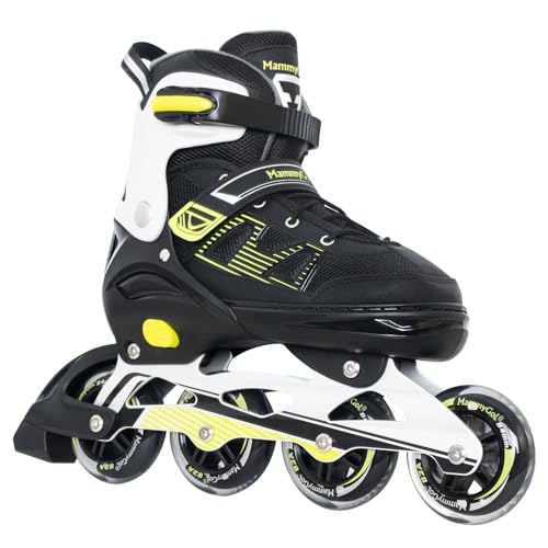 MammyGol Adult Inline Skates for Men Women, Roller Skates with Carbon Steel Bearings, TPR Brake, 3D Mesh, EVA Lining, PVC Upper | Adjustable Size for Better Fit for Skating Enthusiasts