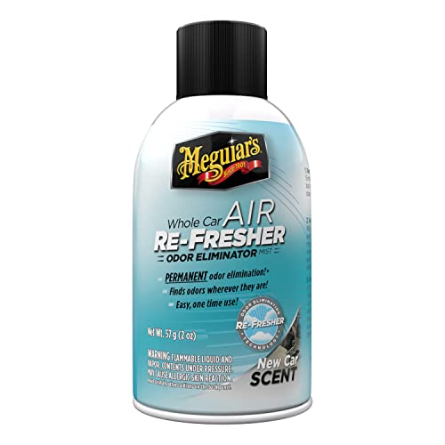 Meguiar's Whole Car Air Refresher, Odor Eliminator Spray Eliminates Strong Vehicle Odors, New Car Scent - 2 Oz Spray Bottle