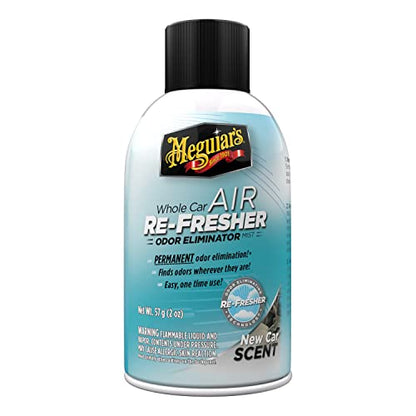 Meguiar's Whole Car Air Refresher, Odor Eliminator Spray Eliminates Strong Vehicle Odors, New Car Scent - 2 Oz Spray Bottle