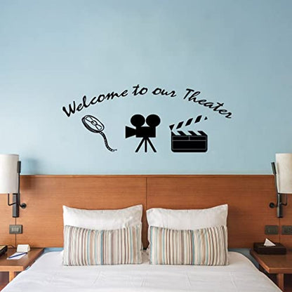 Home Movie Theater Decor Wall Decal Welcome to Our Theater Wall Art