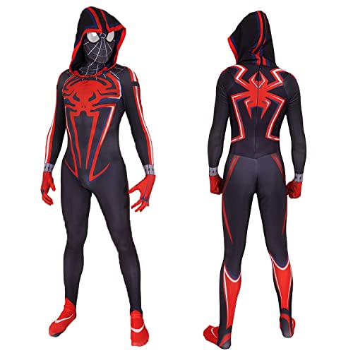 Lahnimm 2023 Super Hero Halloween Cosplay Costume Spandex Jumpsuit Adult Kids (Kids-L, Redblack)