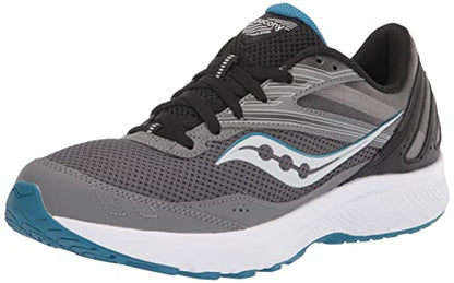 Saucony Men's Cohesion 15 Running Shoe, Charcoal/Topaz, 10.5