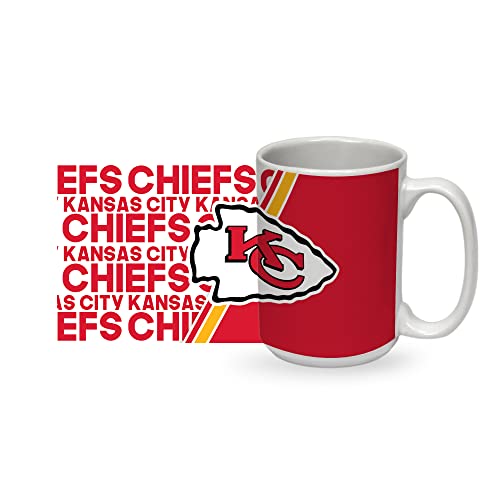 Rico Industries NFL Football Kansas City Chiefs 15 oz White Ceramic Coffee Mug