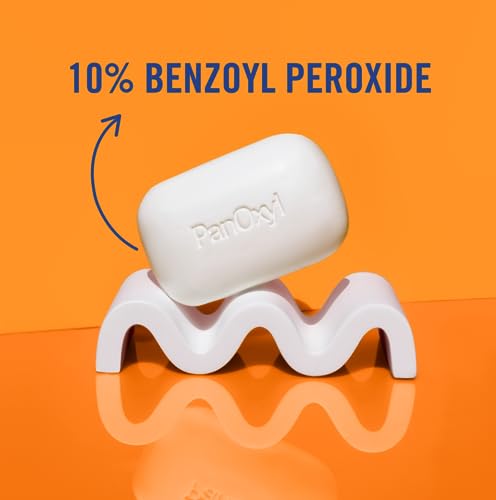 PanOxyl Acne Treatment Bar with 10% Benzoyl Peroxide, Maximum Strength Acne Bar Soap for Face, Chest and Back, Benzoyl Peroxide Bar Soap Body Wash, Vegan, For Acne Prone Skin, 4 oz
