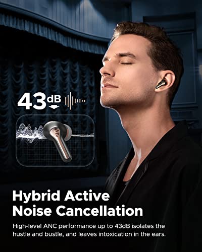 SoundPEATS Capsule3 Pro 43dB Hybrid Active Noise Cancelling Earbuds, Hi-Res Bluetooth 5.3 Earphones with LDAC, 6 Mics for Calls, 52 Hrs, IPX4 Rated, Powerful Sound, App Customize EQ