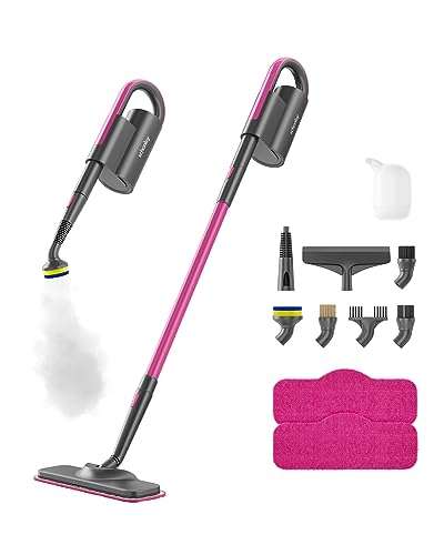 Schenley Steam Mop Cleaner with Detachable Handheld Steamer for Cleaning Hardwood/Laminate Floor, Tiles and Grout, with 7-in-1 Multi-purpose Accessories and Washable Microfiber Pads