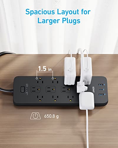 Anker Power Strip Surge Protector (2100J), 12 Outlets with 2 USB A and 1 USB C Port for Multiple Devices, 5ft Extension Cord, 20W Power Delivery Charging for Home, Office, Dorm Essential, TUV Listed