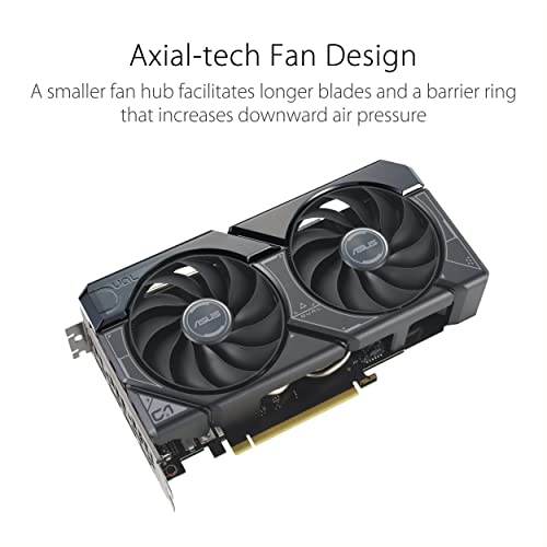 ASUS Dual GeForce RTX™ 4060 Ti OC Edition 8GB GDDR6 (PCIe 4.0, 8GB GDDR6, DLSS 3, HDMI 2.1, DisplayPort 1.4a, Axial-tech Fan Design, 0dB Technology, and More)