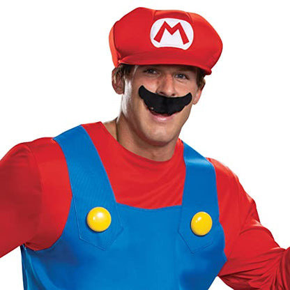 Disguise Mens Mario Costume, Official Super And Hat Adult Sized, Mario, XXL (50-52)