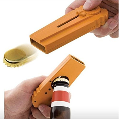 Shuiniba Zappa Beer Cap Launcher Shooter Bottle Opener for Bar, Barbecue, Family Party, Birthday Party, Wedding, Creative Game, Carnival, Halloween, Christmas - Color Random