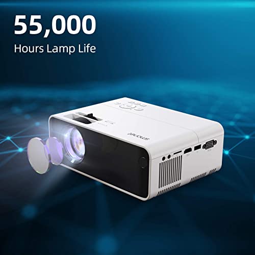 Movie Projector, SMONET 1080P HD Projector 7500L Home Projector Video TV Projector Mini Portable LED Projector Outdoor Indoor Wall Compatibale with TV Stick Laptops PC PS5 HDMI USB