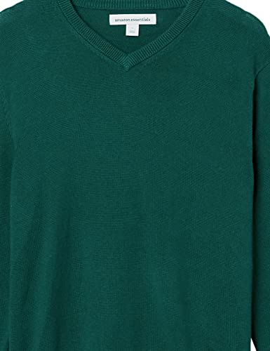 Amazon Essentials Men's V-Neck Sweater (Available in Big & Tall), Dark Green, Medium