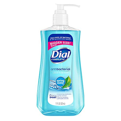 Dial Complete Antibacterial Liquid Hand Soap, Spring Water, 11 fl oz (Pack of 4)