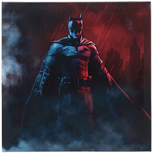 The Batman Rain Scene Gallery Wrapped Canvas Wall Decor - The Batman Movie Wall Art for Man Cave, Teen Room or Movie Room