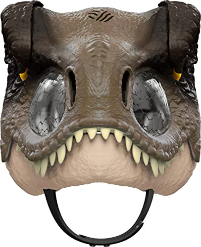 Mattel Jurassic World Dominion Chomp N Roar Tyrannosaurus Rex Dinosaur Mask with Motion and Sounds, T Rex Role-Play Toy