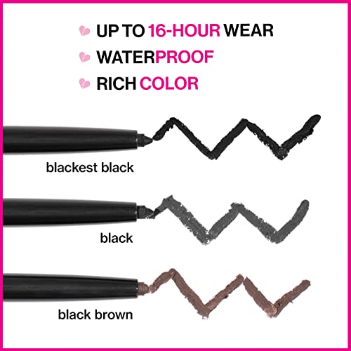 wet n wild Mega Last Breakup Proof Liquid Waterproof Eyeliner, Blackest Black, Quick Drying Retractable Gel Eyeliner, Smudge Resistant, Long Lasting 16 Hour Wear, Ultra Fine Brush Tip Pen