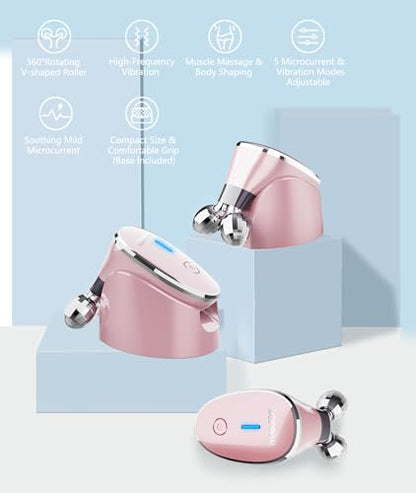MCSYPOAL Microcurrent-Facial-Device, Microcurrent Face Lift Device, Face Roller for Wrinkles Removal, Face Massager for Skin Tightening, Microcurrent Multifunctional Facial Massager