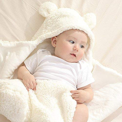 Baby Swaddle Blanket Boys Girls Cute Cotton Plush Receiving Blanket Soft Newborn Sleeping Wraps for Infant 0-6 Months