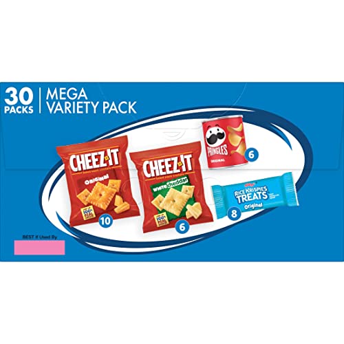 Kellogg's Mega Variety Pack (MVP) Snacks, Lunch Snacks, Office and Kids Snacks, Variety Pack, 30.1oz Box (30 Snacks)