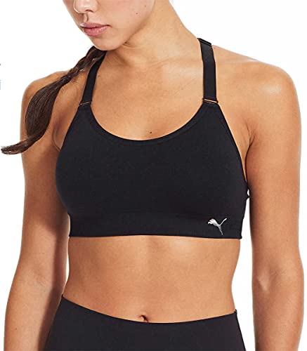 PUMA Women Sports Bra, 3-Pack (Black/White/Grey, Large)