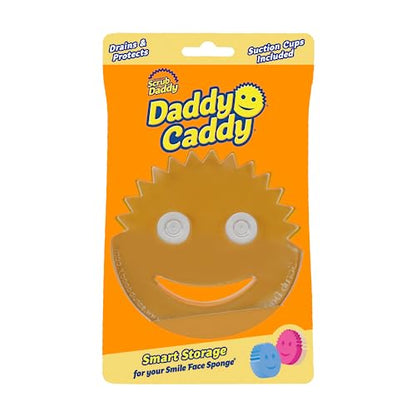 Scrub Daddy Sponge Holder - Daddy Caddy - Sink Sponge Holder with Suction Cups for Smiley Face Sponge - Sink Organizer for Kitchen and Bathroom - Self Draining & Dishwasher Safe - 1ct